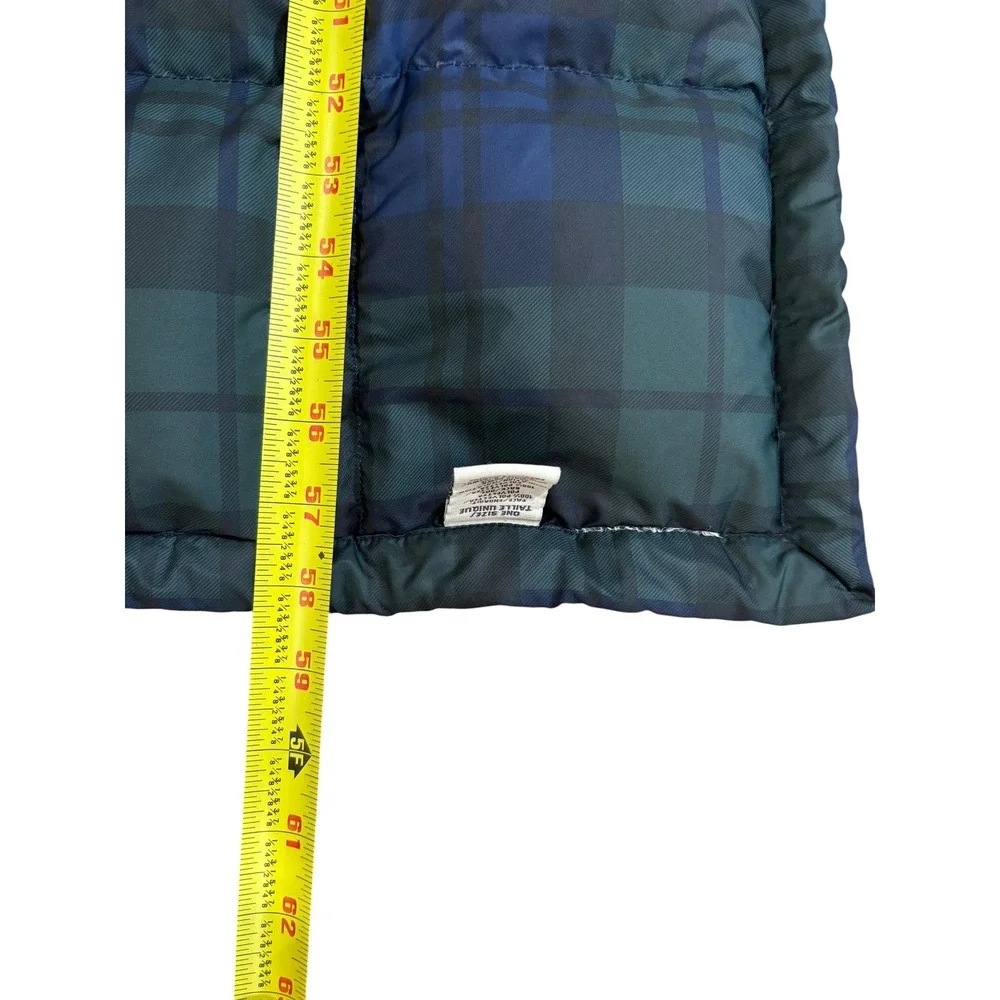 Eddie Bauer Down Fill Quilted Blanket Green Blue Plaid TARTAN PLAID 50